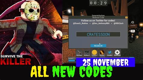 survive the killer codes 2022|Roblox Survive the Killer Redeem Codes for December 2022:。